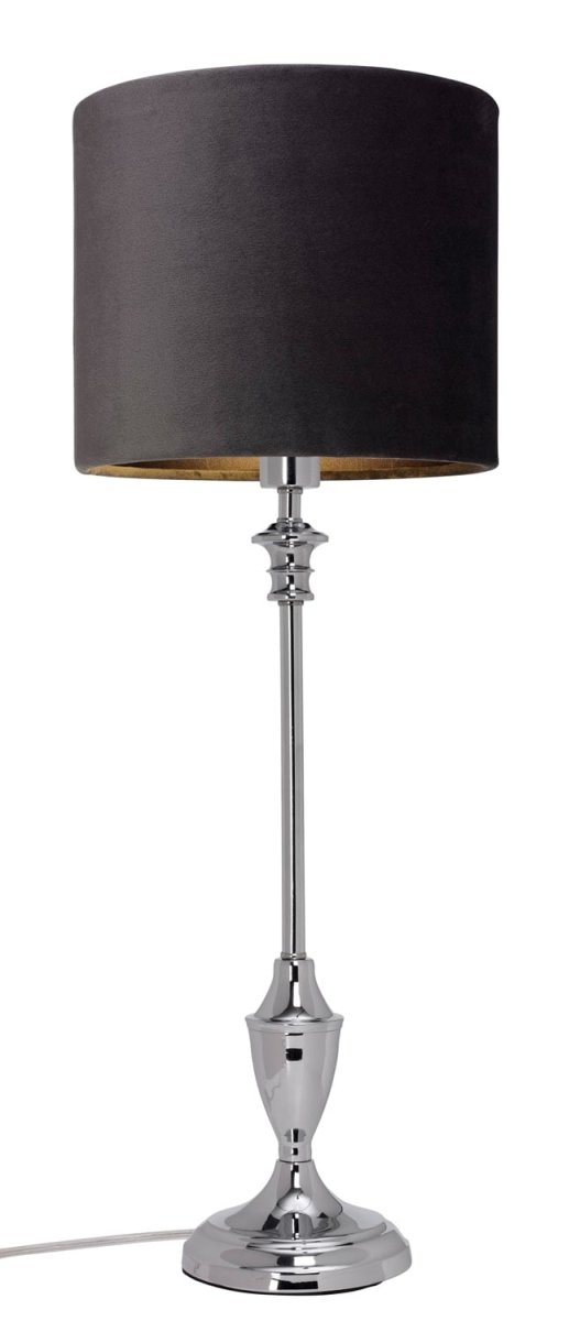 Lampfot 44cm Chrome pied de lampe De Cottex - Sa construction robuste le rend &agrave; la fois pratique et d&eacute;coratif, et sa surface brillante refl&egrave;te la lumi&egrave;re avec go&ucirc;t.