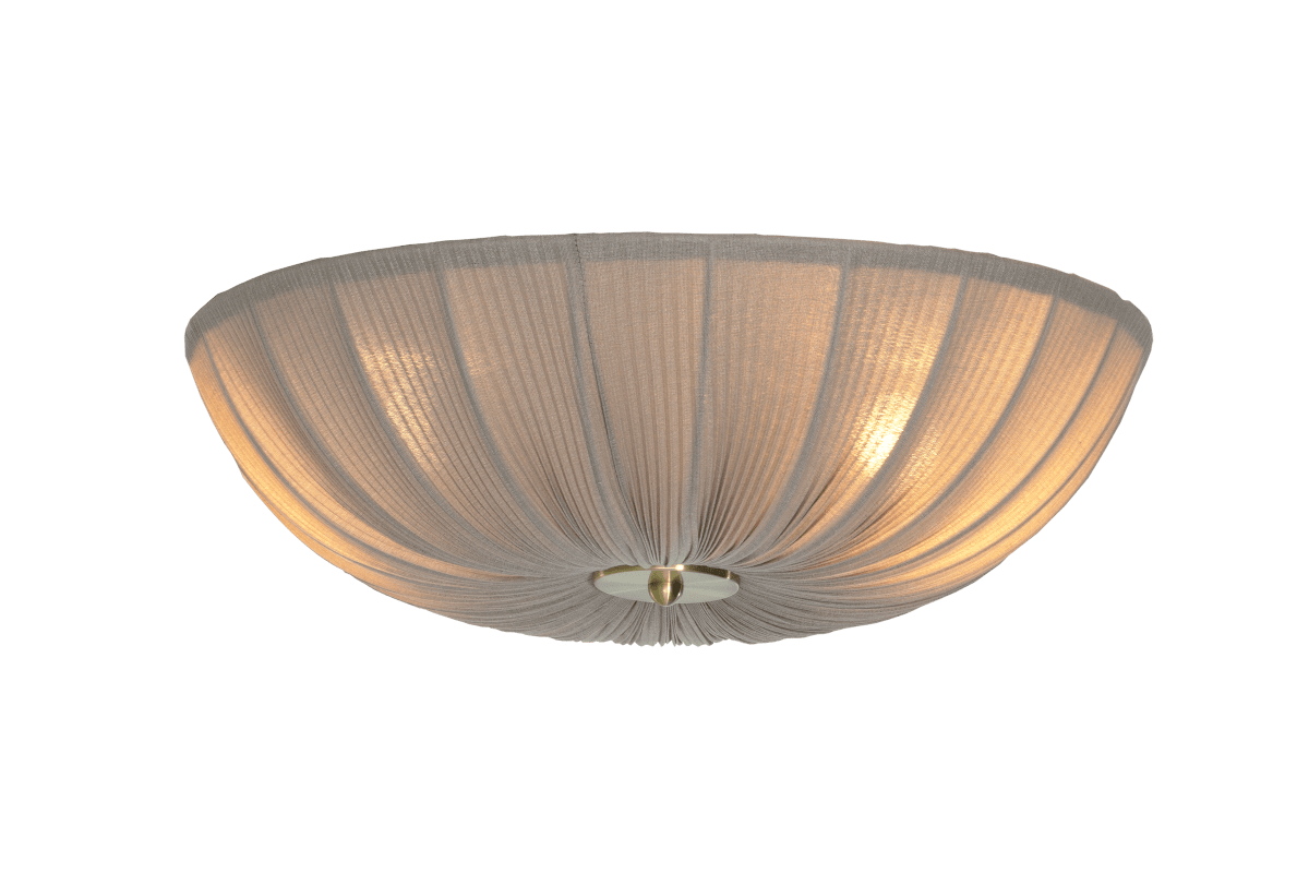 Lady Ø45 Gris plafonnier De Aneta Lighting - La lampe de table &laquo; Lady &raquo; s&eacute;duit par sa forme douce et &eacute;l&eacute;gante, o&ugrave; le tissu &eacute;pouse d&eacute;licatement la structure m&eacute;tallique.
