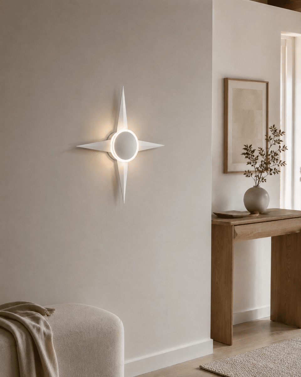 Bari 55cm Blanc applique murale De Lampan - Installez-la dans le salon ou le couloir&nbsp;: elle sert non seulement d'&eacute;l&eacute;ment d'&eacute;clairage d&eacute;coratif, mais constitue &eacute;galement un d&eacute;tail &eacute;l&eacute;gant de votre d&eacute;coration int&eacute;rieure.
