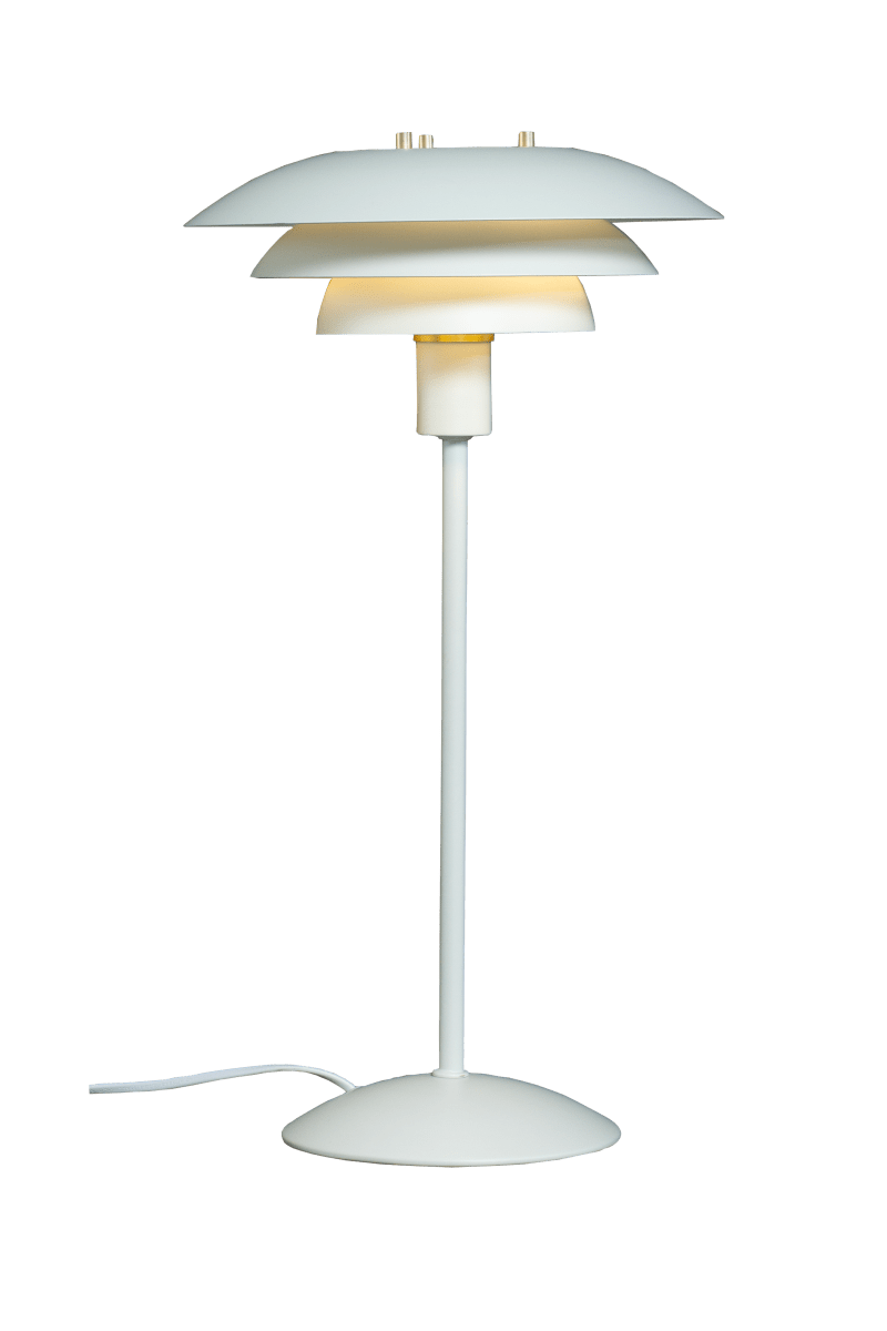  Epsilon 47cm Blanc lampe de table De Aneta Lighting - Epsilon est fournie avec deux jeux de bagues et de boutons d&eacute;coratifs.