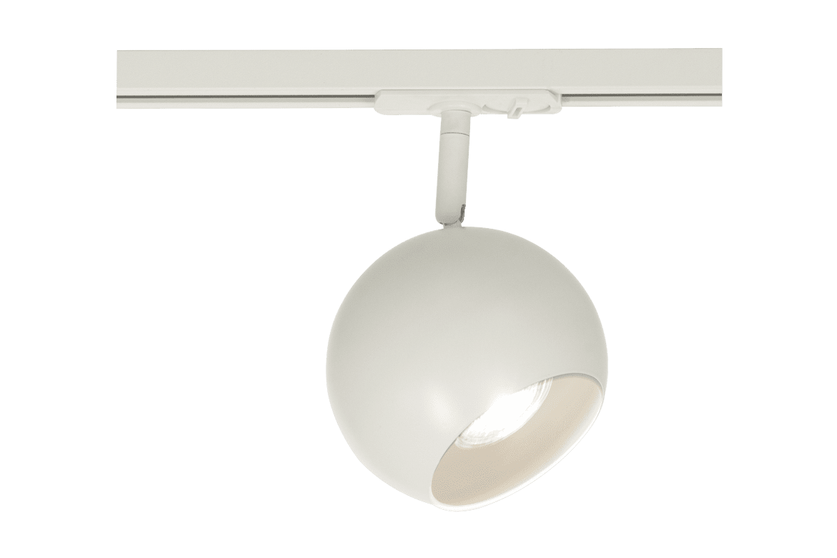 Ball spotlight Blanc mat De Aneta Lighting - Le spot Ball, élégant et moderne, est spécialement conçu pour le système d'éclairage sur rail Trackline d'Aneta.